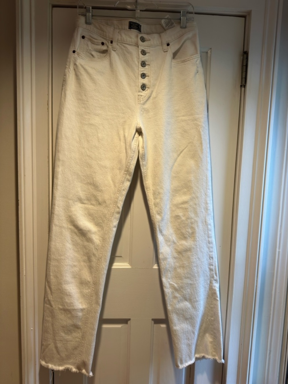Abercrombie & Fitch Button Fly Ultra High Rise Straight Jeans